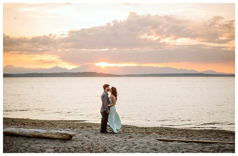 They Danced By The Light Of The Moon Alki Beach Sunset Engagement
