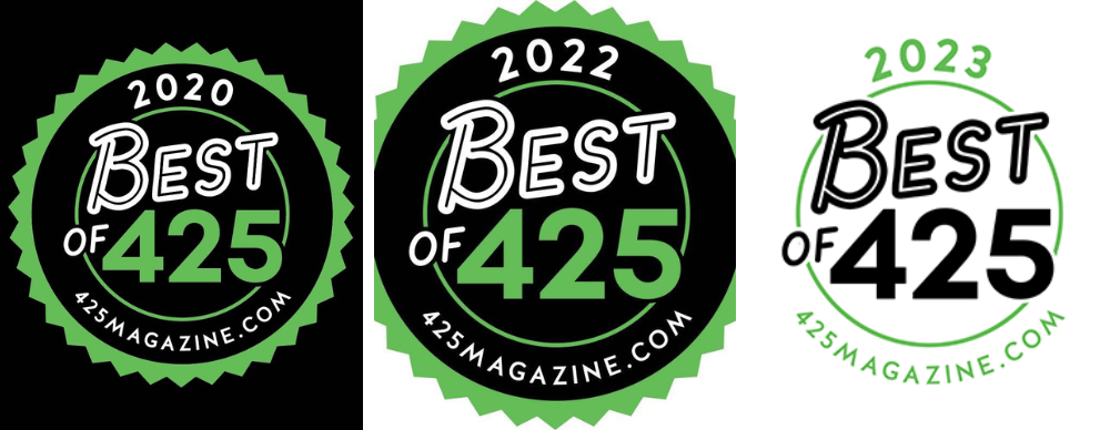 Best of 425 Award Winner GSquared Weddings Photography Seattle and Snohomish in 2020, 2022 and 2023