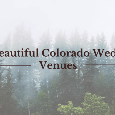 Snohomish Wedding Photographer GSquared Weddings A foggy forest with Colorado’s evergreen trees in the background. The text in the foreground reads: 33 Beautiful Colorado Wedding Venues. Serving Seattle, Snohomish and Orlando